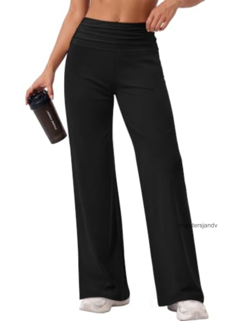 Sampeel Wide Leg Yoga Pants High Rise Ruched Waist Quick Dry Pull On